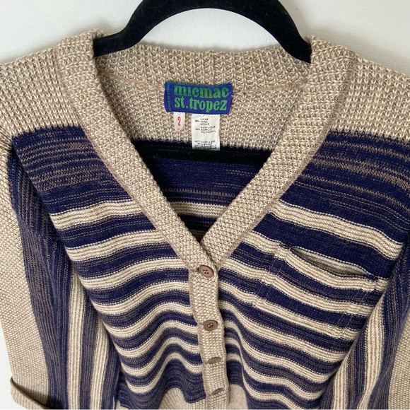 Vintage '60s Micmac St Tropez Wool Bell Sleeve Cardigan Sweater size Medium - Picture 4 of 10